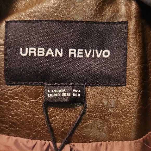 Urban Revivo Brown Faux Leather Trench Coat - Picture 3 of 7